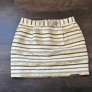J. Crew Gold and Black Striped Mini Skirt